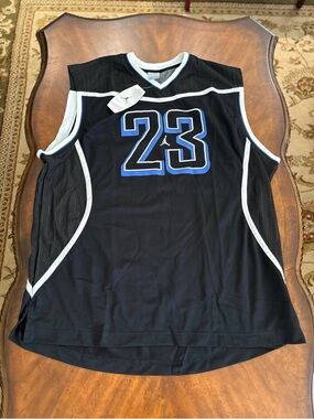 Vintage 2004 Air Jordan Black & White Lining 23 Jersey Size 2XL